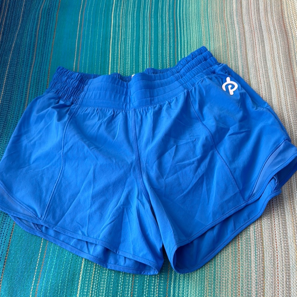 Lululemon Peloton Blue Hotty Hot High-Rise Lined Short 4"